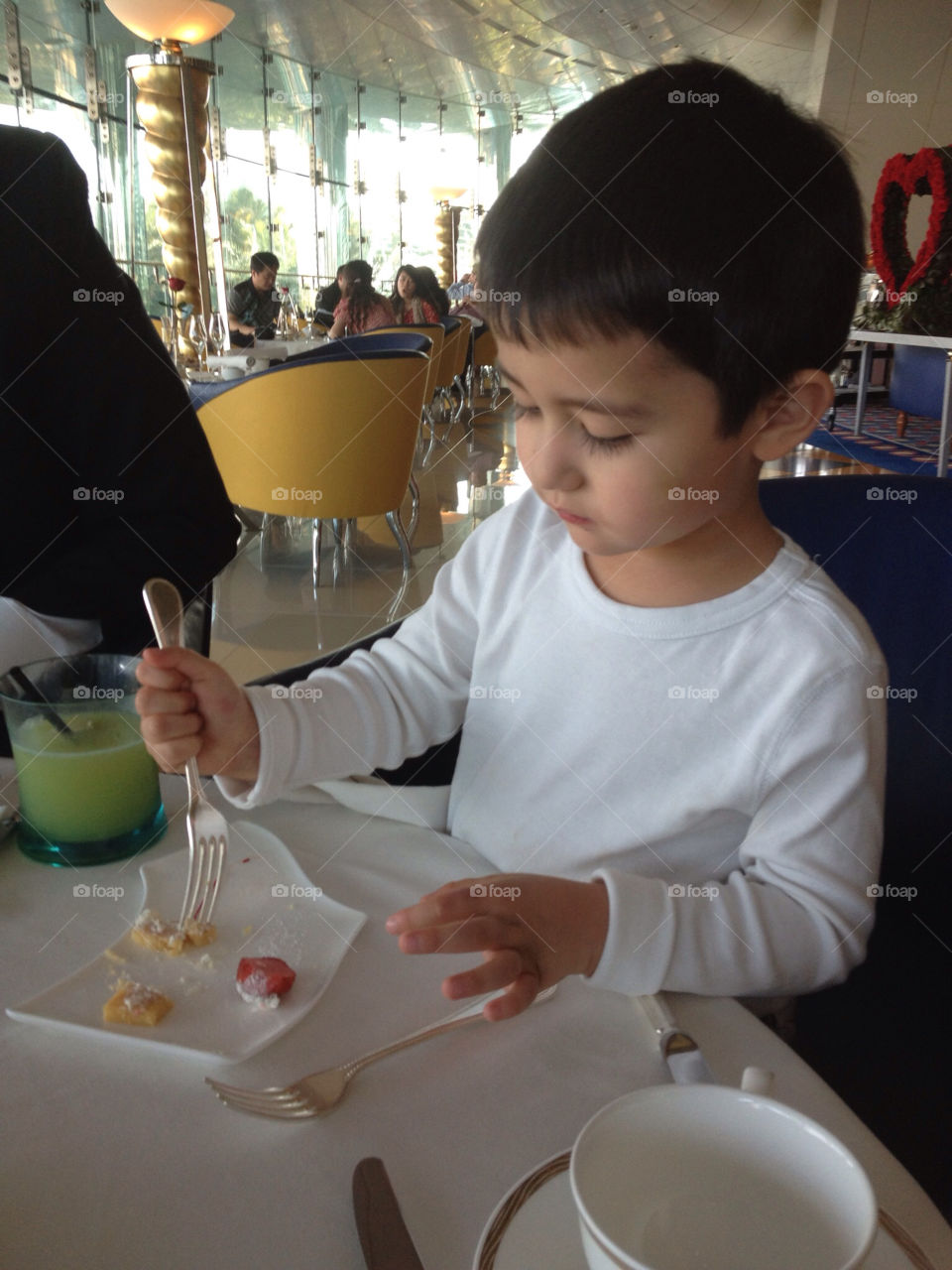 Young diner at Burj al Arab Dubai