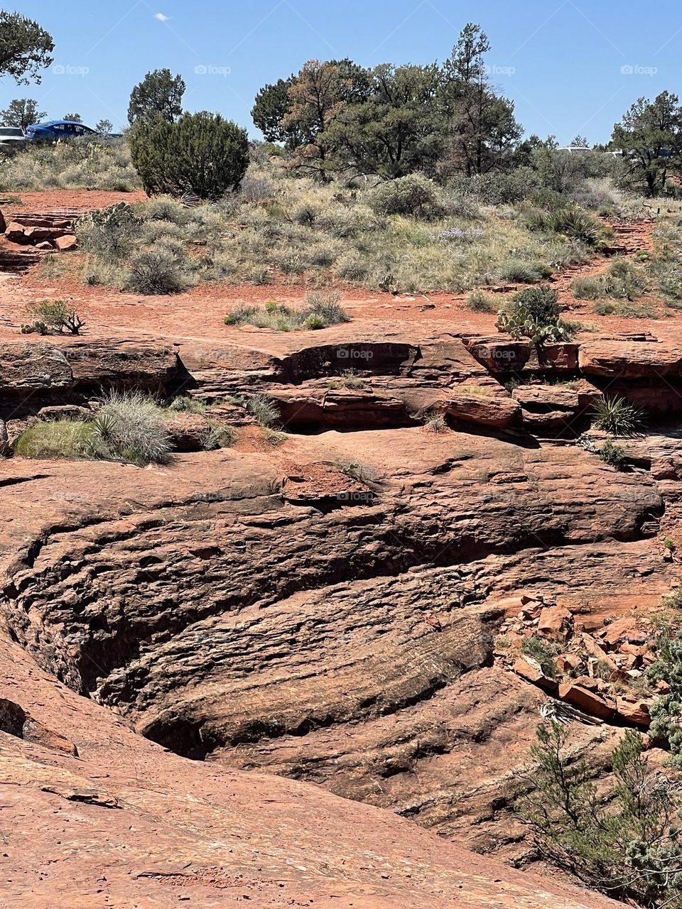 Bell rock mountain Arizona. Beautiful layers of the rock after being covered by water.