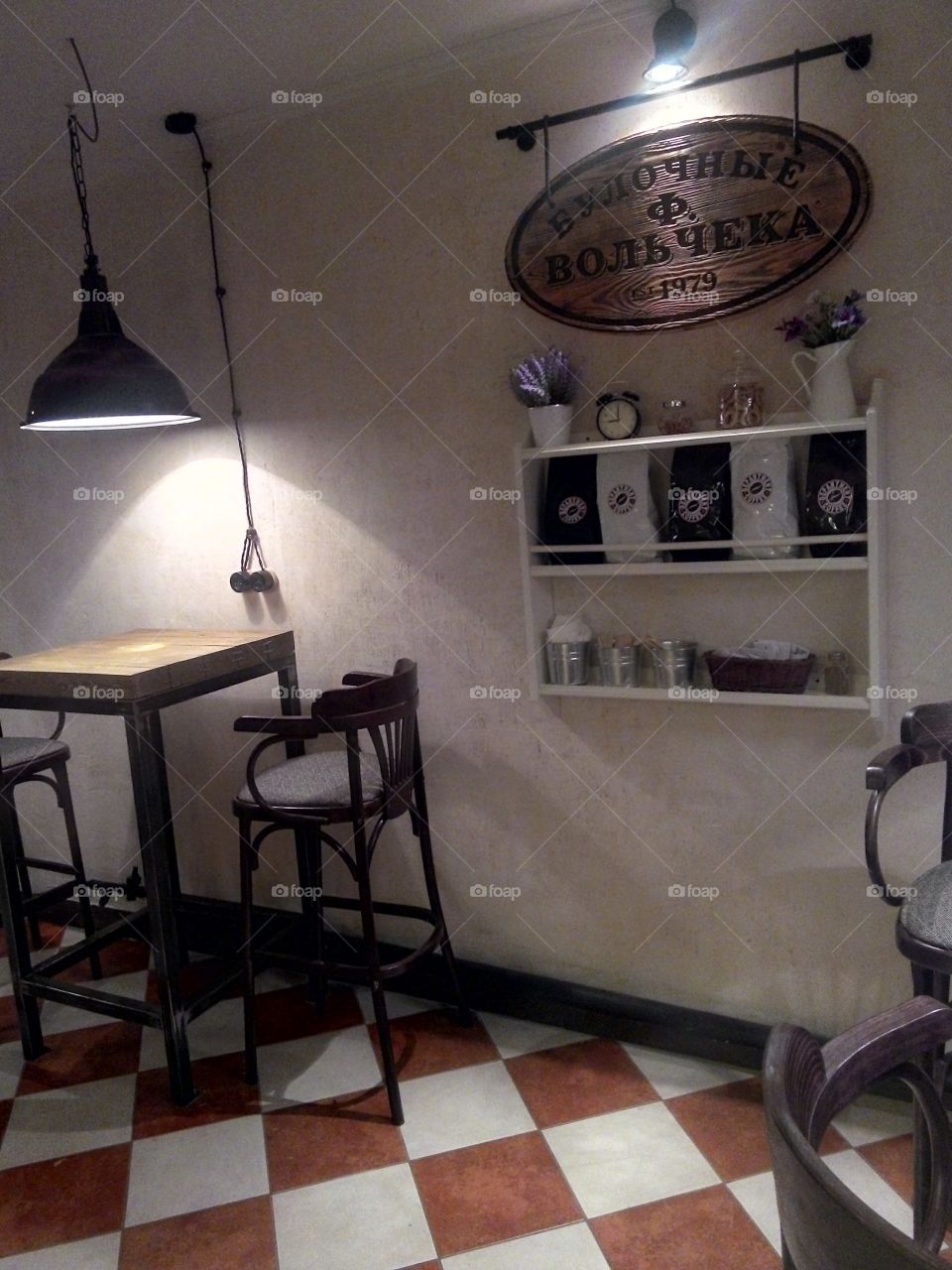 Interior of the cafe.