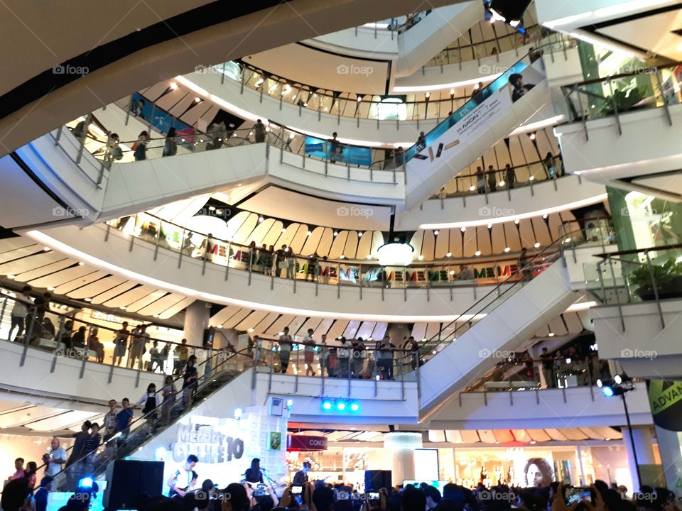Inside view of department store with the people