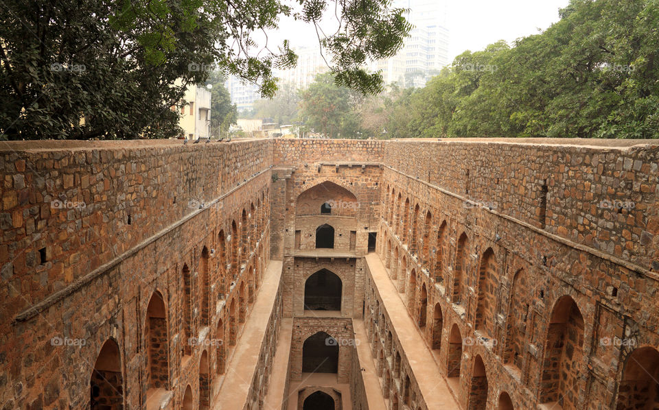 Agrasen ki baoli, Agrasen's step well. Ancient construction in new Delhi, India
