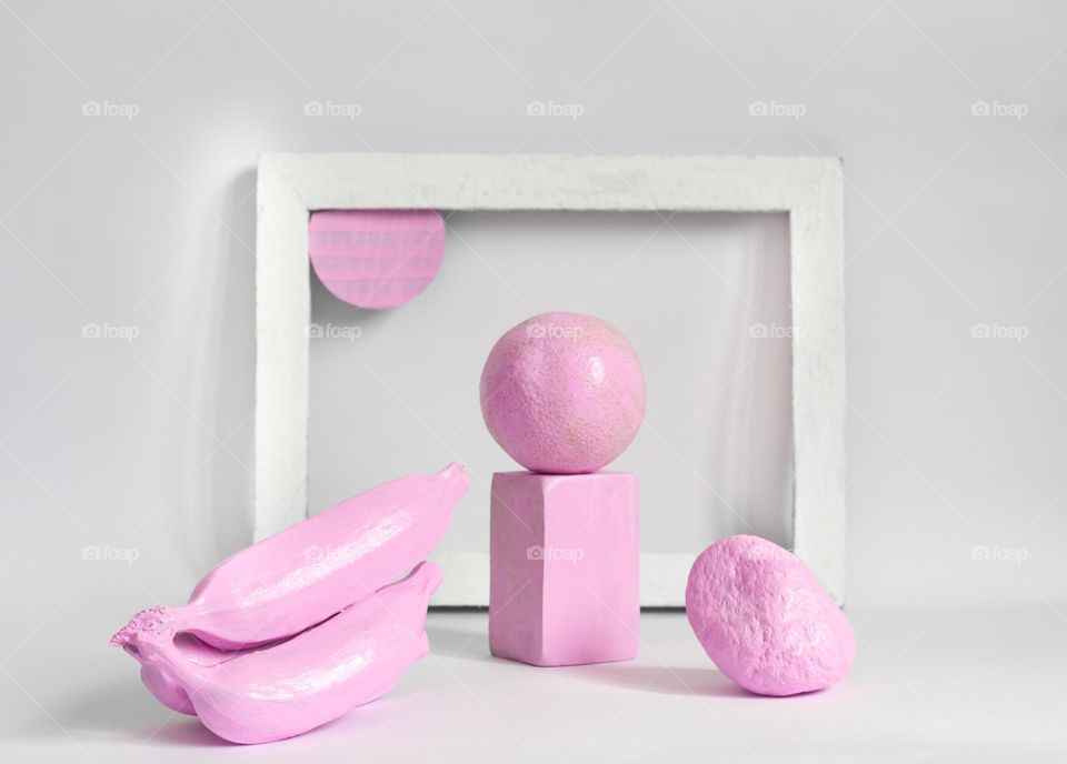 Baby pink color objects.