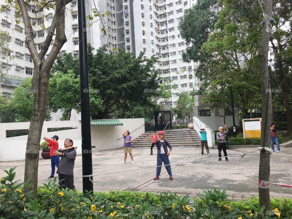 Hong Kong, Mongkok- Cherry Street Park Yoga 