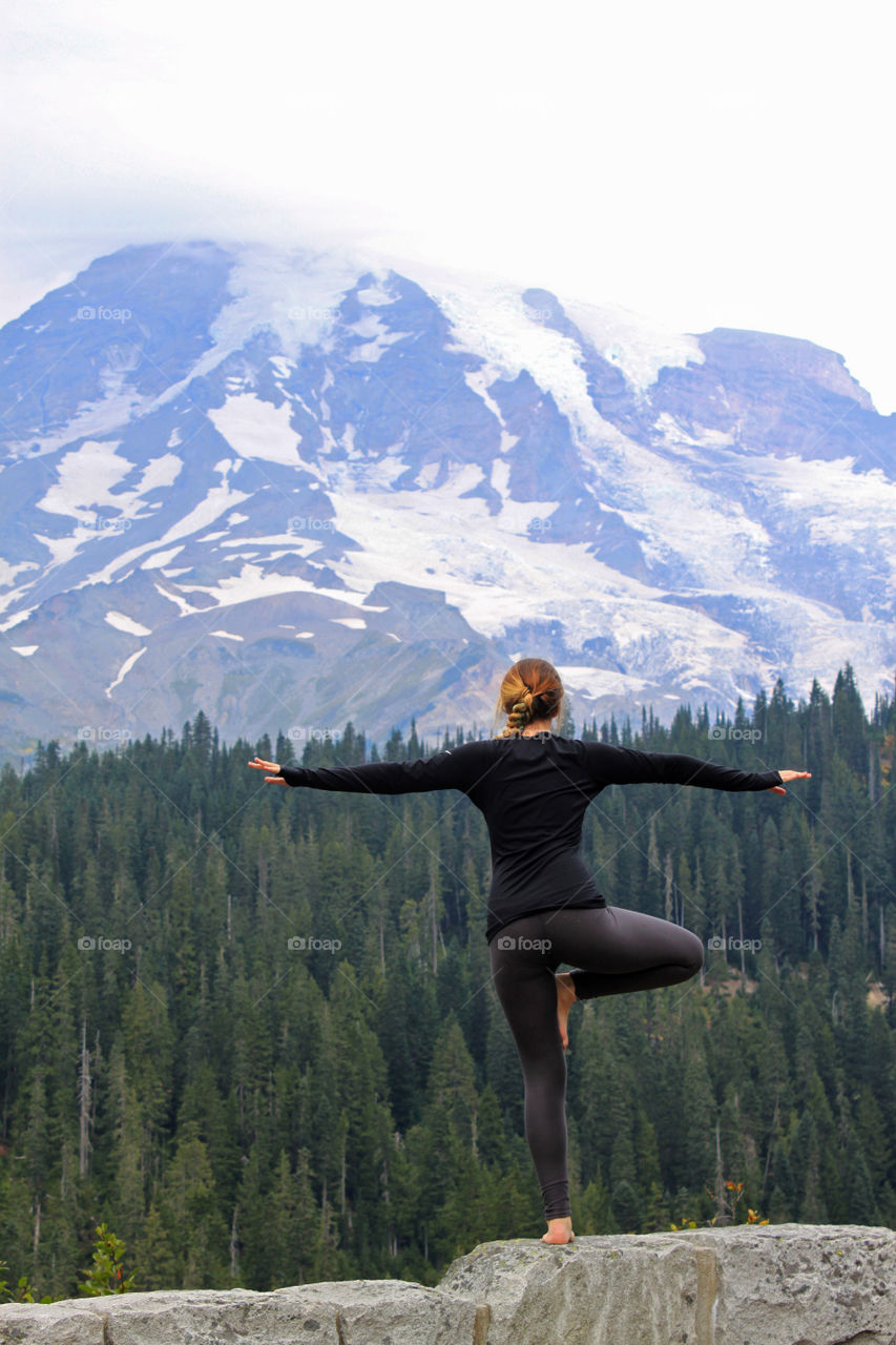 Young woman exercising