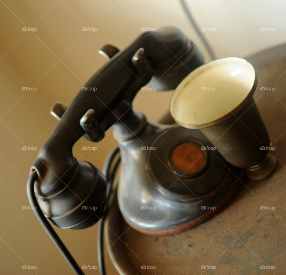 vintage old antique telephone by lightanddrawing