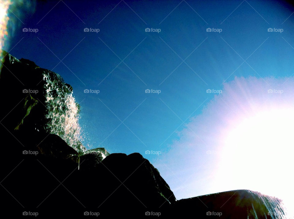 sky blue sun water by mikeymike