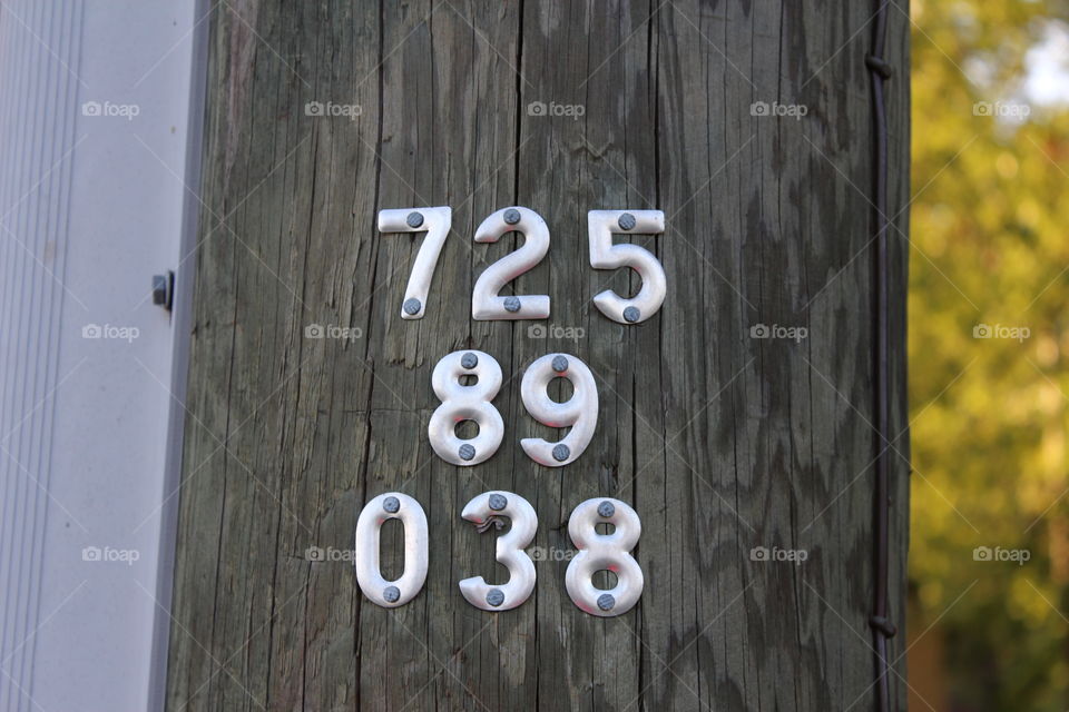 numbers on a pole