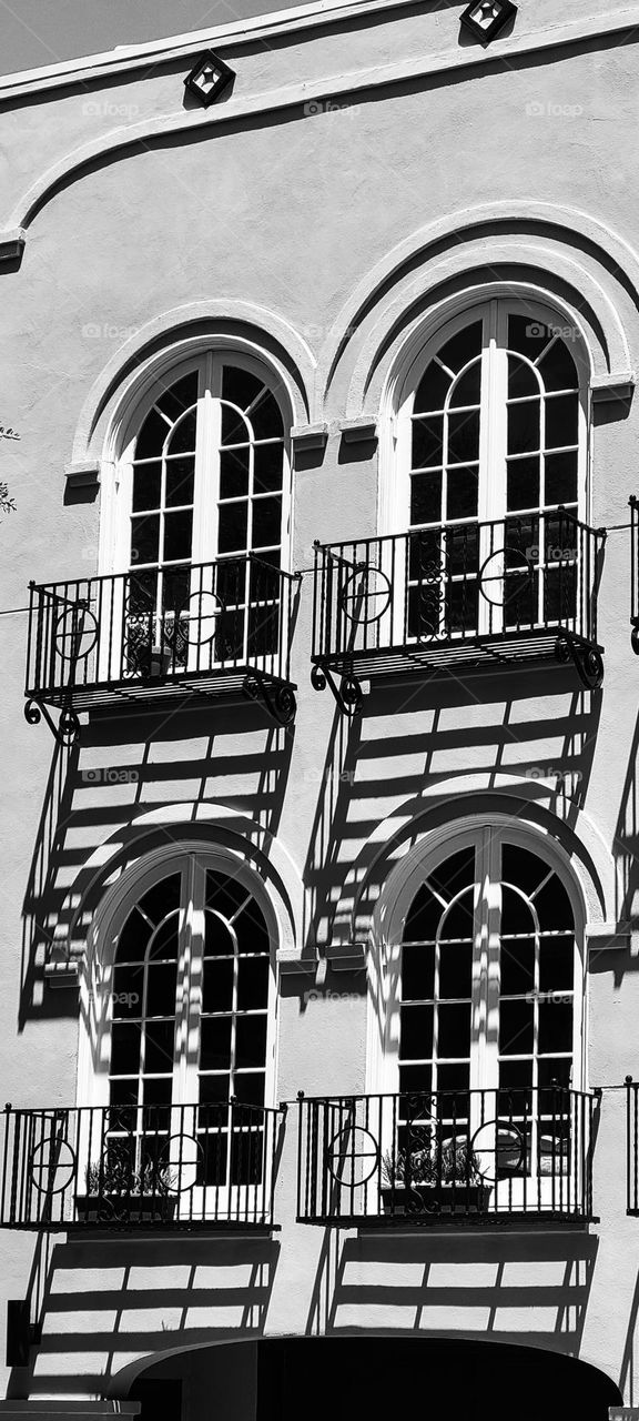 French style building,  San Francisco,  black and white,  shadows