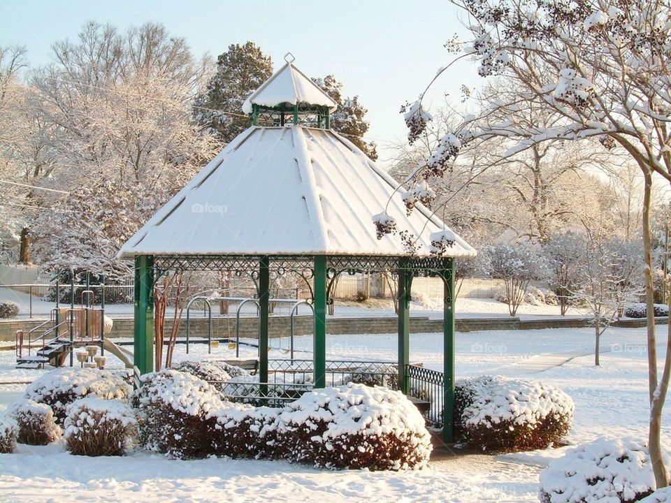 Gazebo in the snow