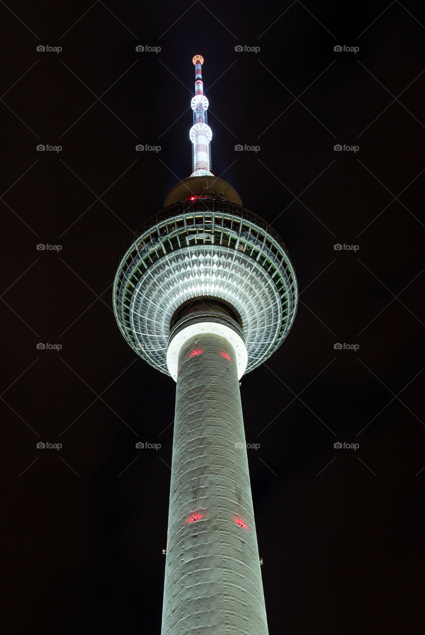 berlin television tower at night