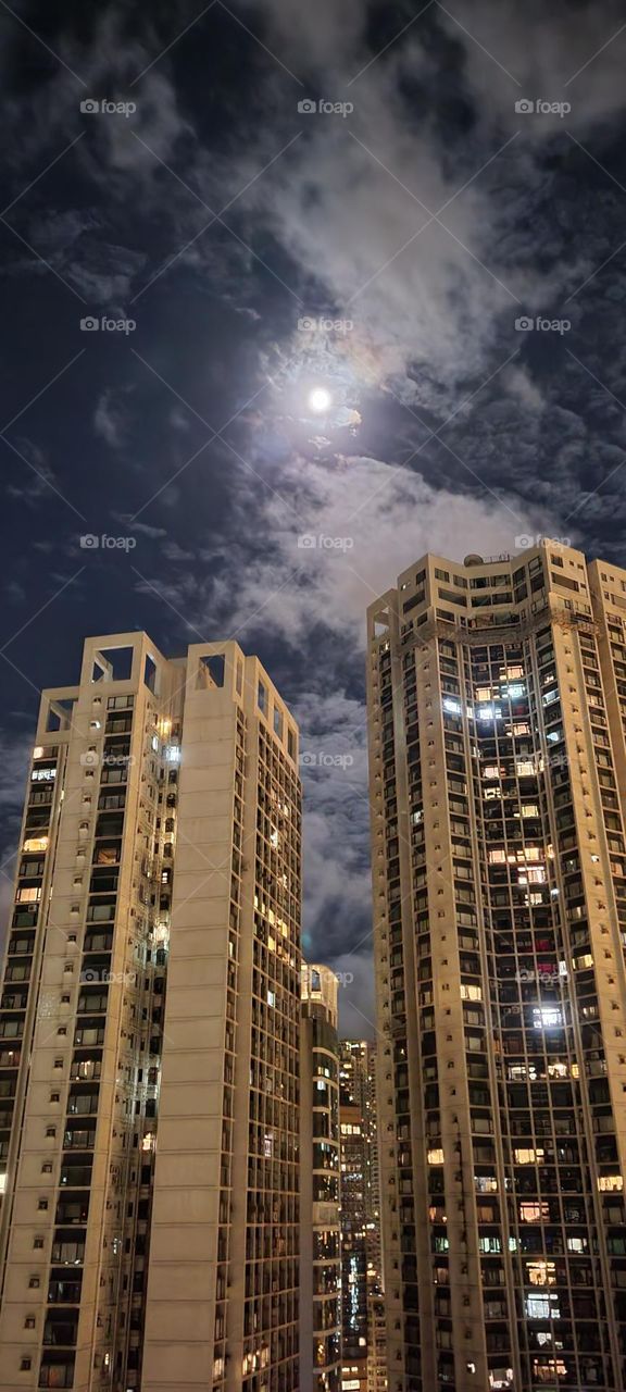 Moon over Hong Kong