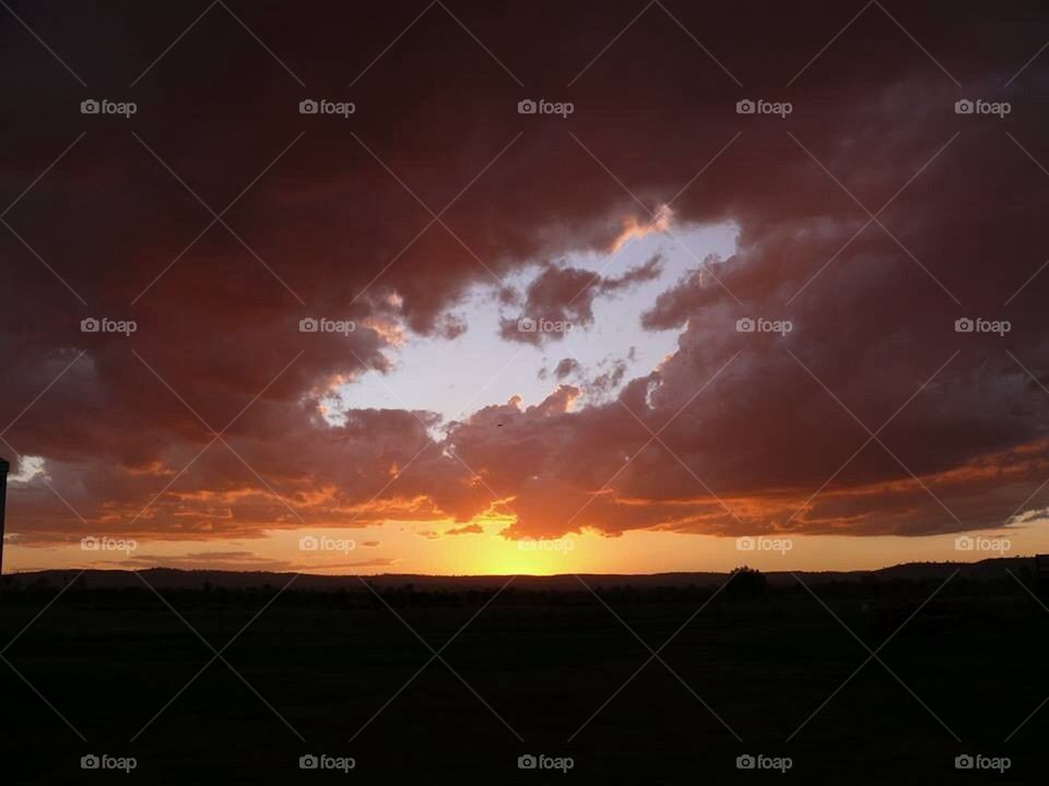 Cloudy Mountain Sunset