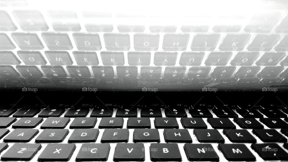 Close-up laptop's keypad