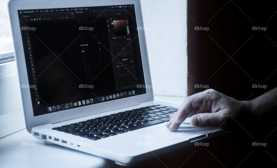 Working on a Laptop, Touchpad 