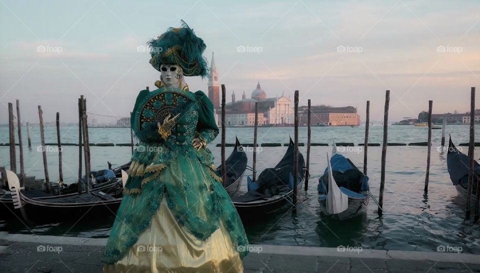 Carnevale di Venezia. Maschere in posa.