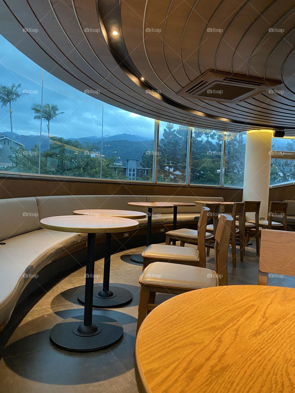 Vacant coffee shop. Enjoy alone time in vacant Starbucks. Great architecture and well designed. 