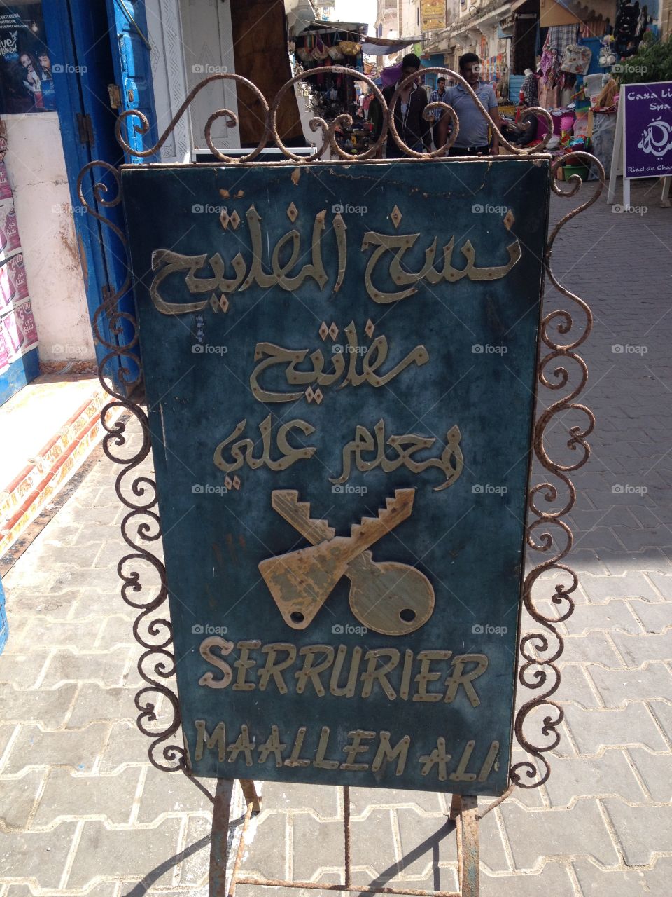 Store sign in Essaouira, Morocco
