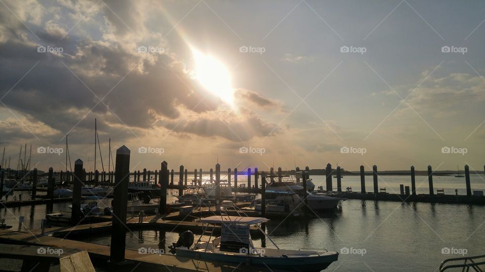 Sunbeams through clouds