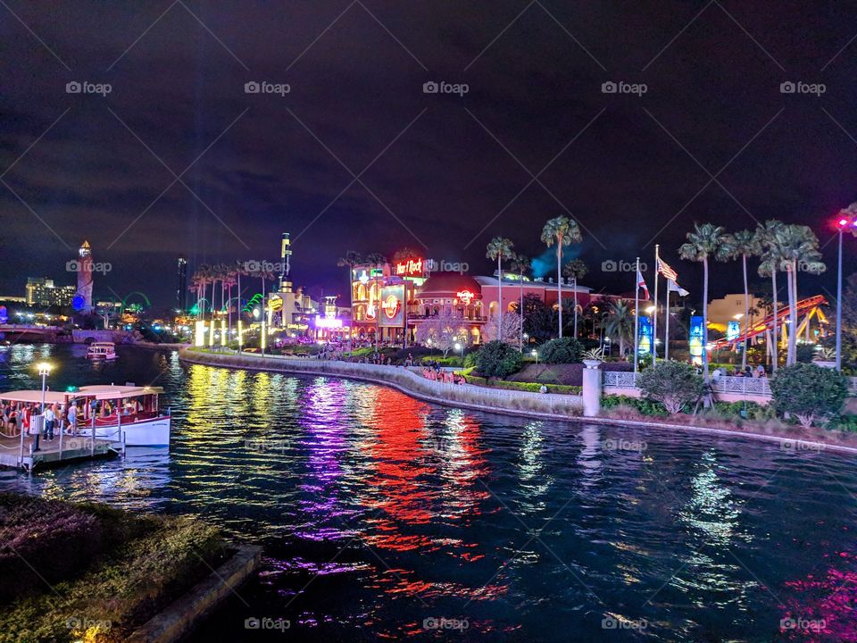 Night lights at Universal Studios