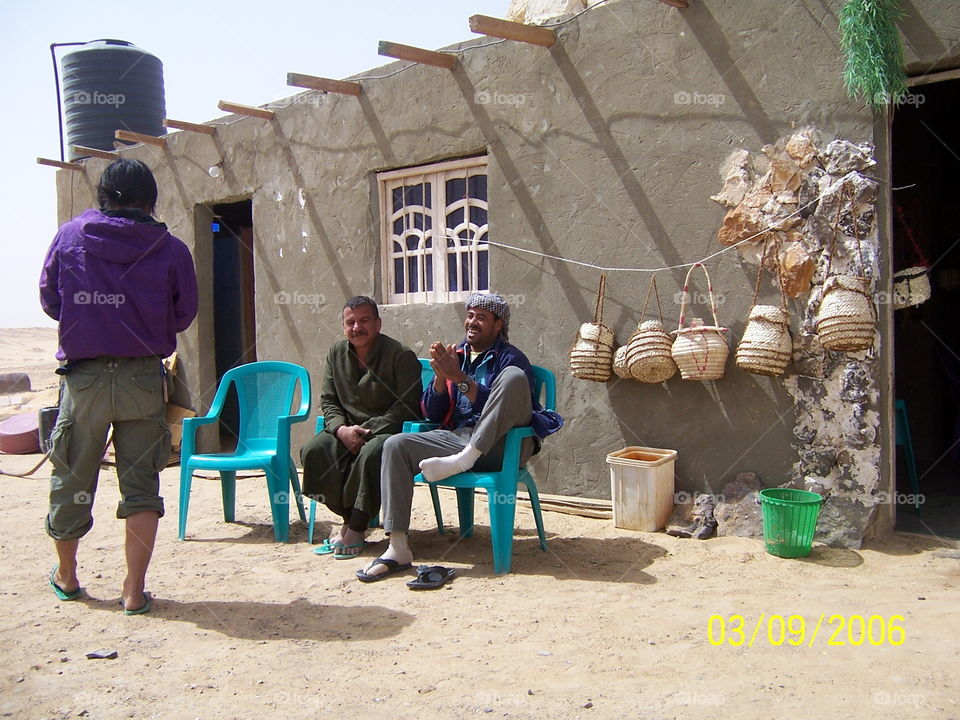 Bedouin men hanging out