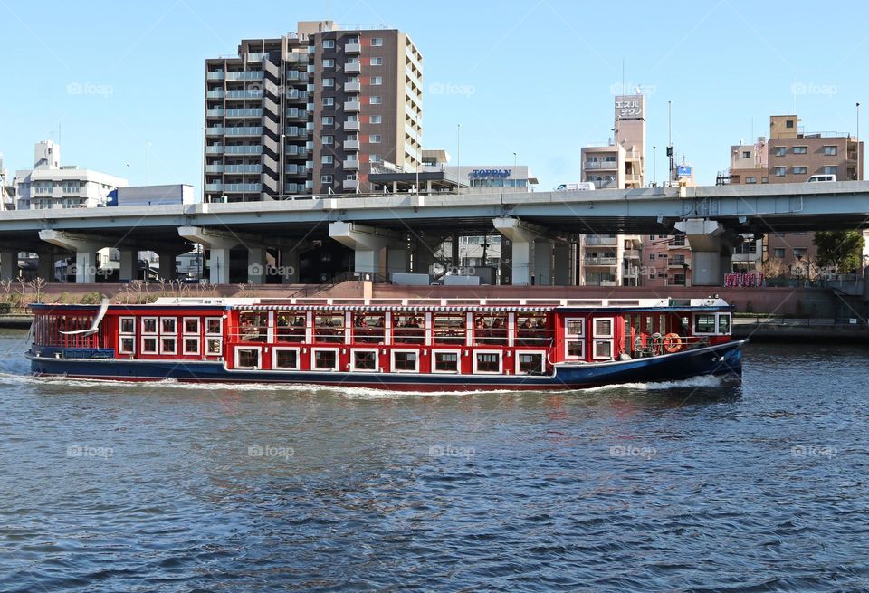 Tourism boat in Asakusa, Tokyo.
