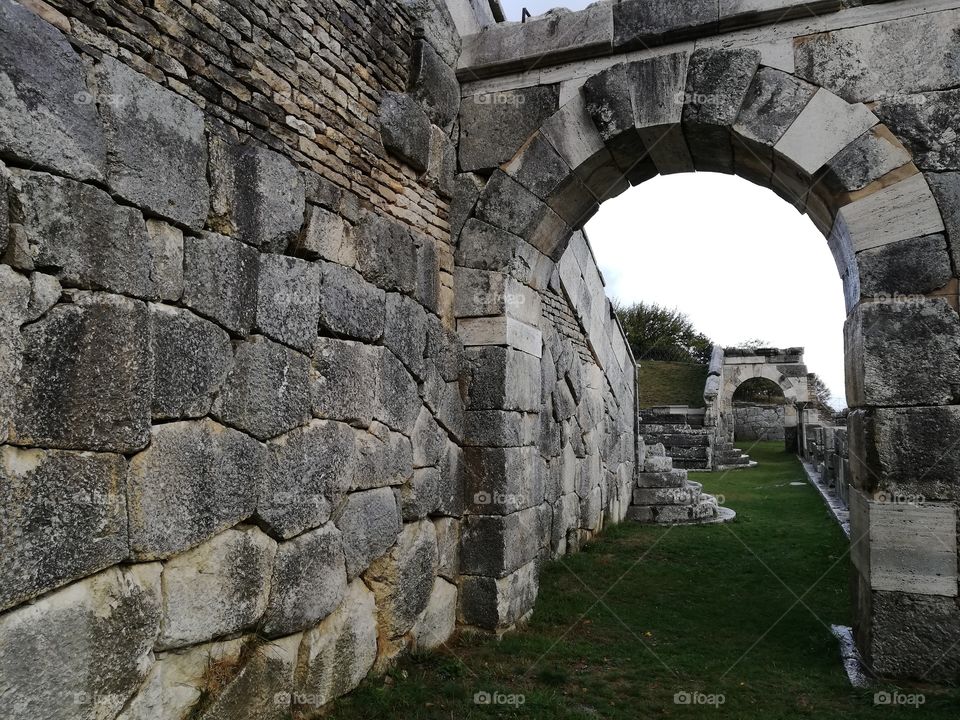 View of the Samnite amphitheater in Italy