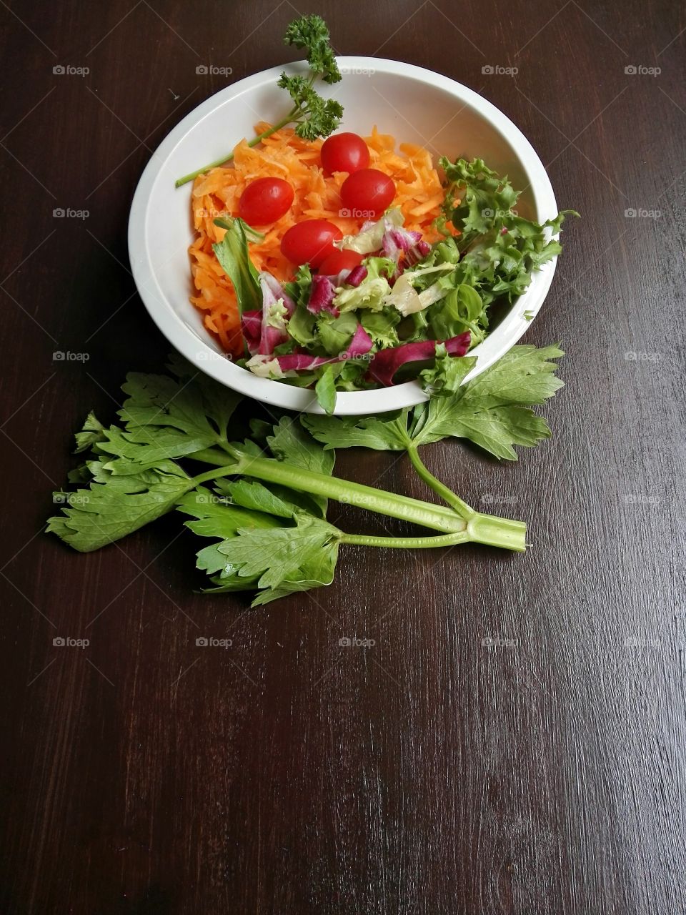 Fresh vegetable salad in bowl