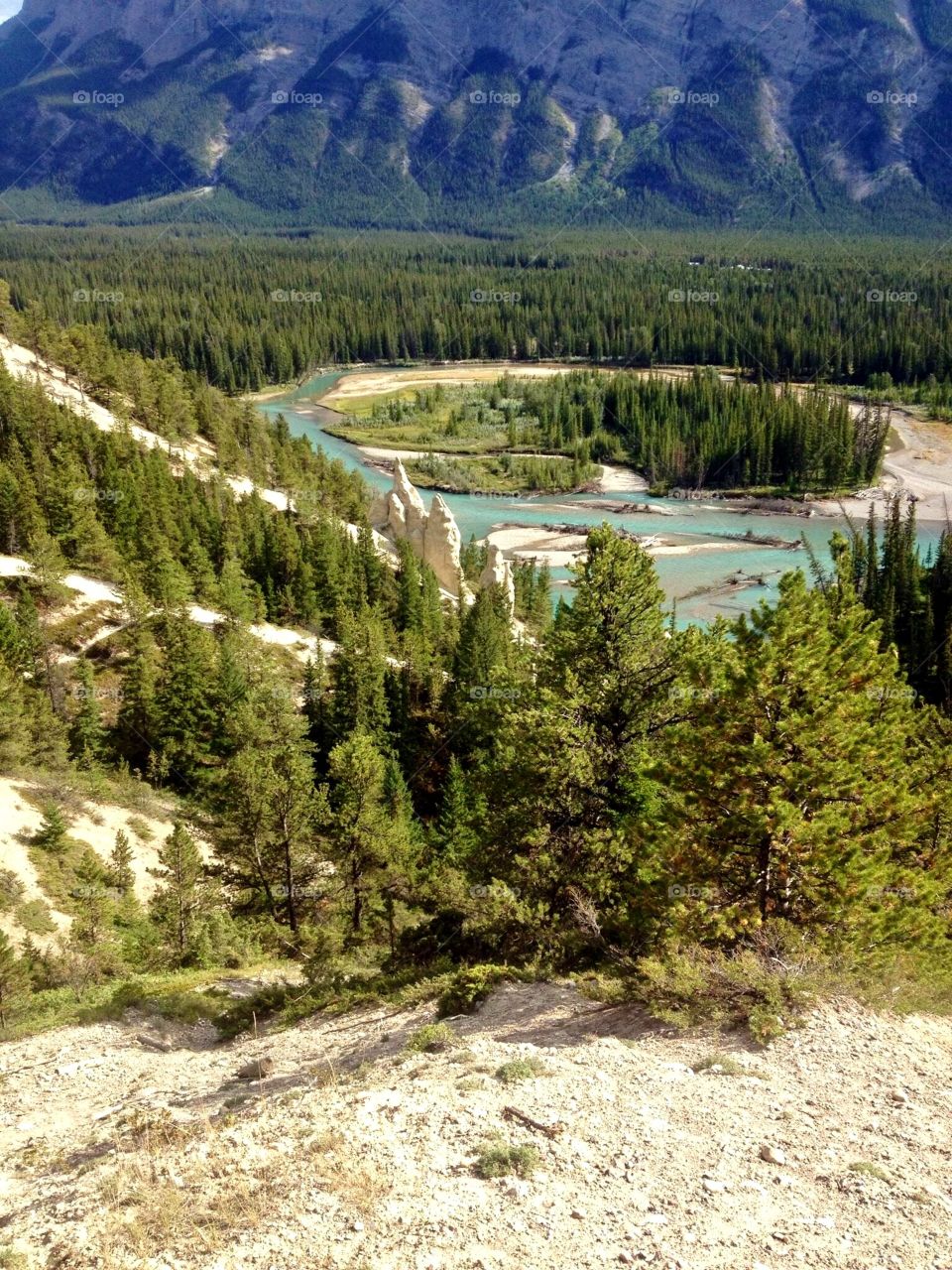 Mountainside hoodoos