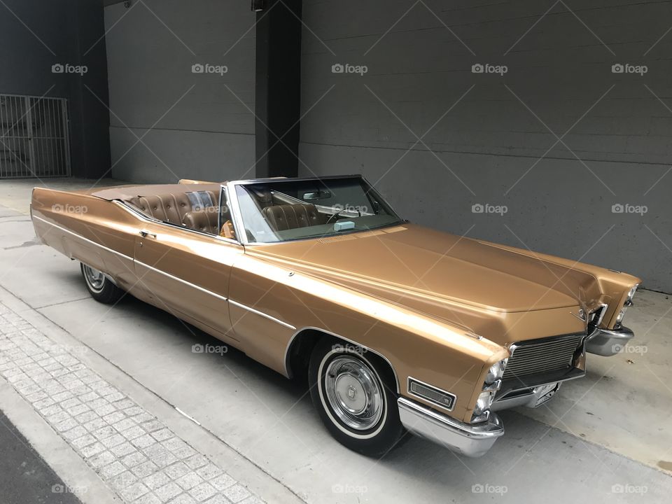 1968 Cadillac Deville Convertible in topaz gold. All original classic car