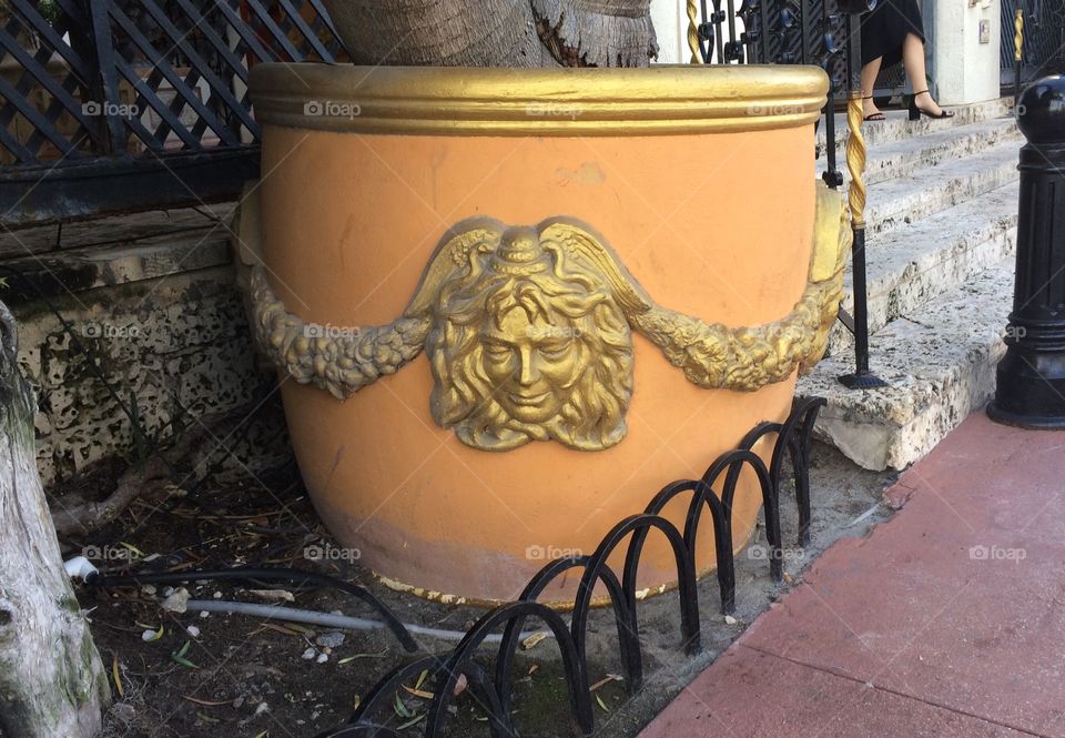 Versace medusa, outside Gianni Versace's home in Ocean Drive, Miami