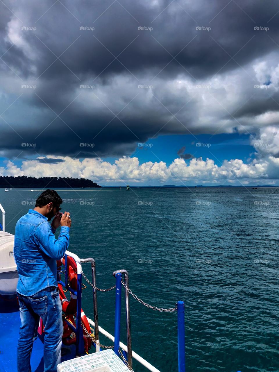 black clouds while I was on my trip on ship