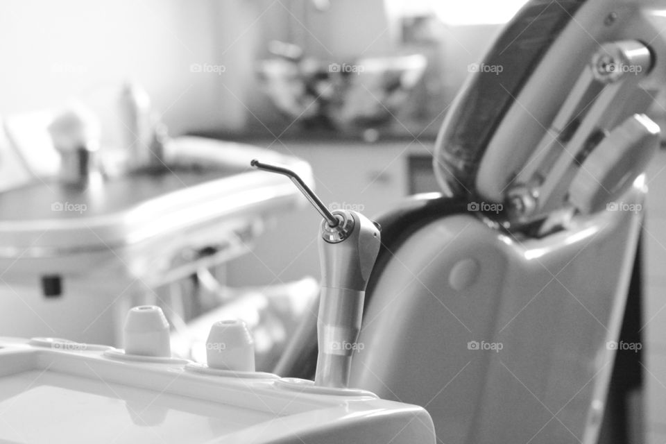 Dental clinic monochrome (Three way syringe essential equipment of dental chair ).