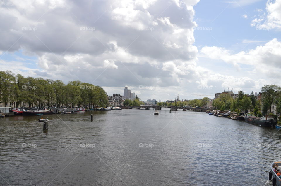 View On The River Amstel Amsterdam The Netherlands