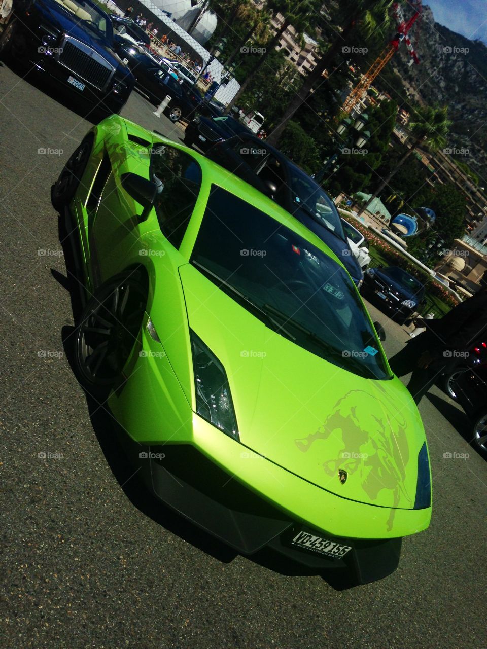 Green Lamborghini in Europe  
