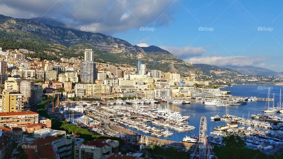 A top view of the marina of monaco