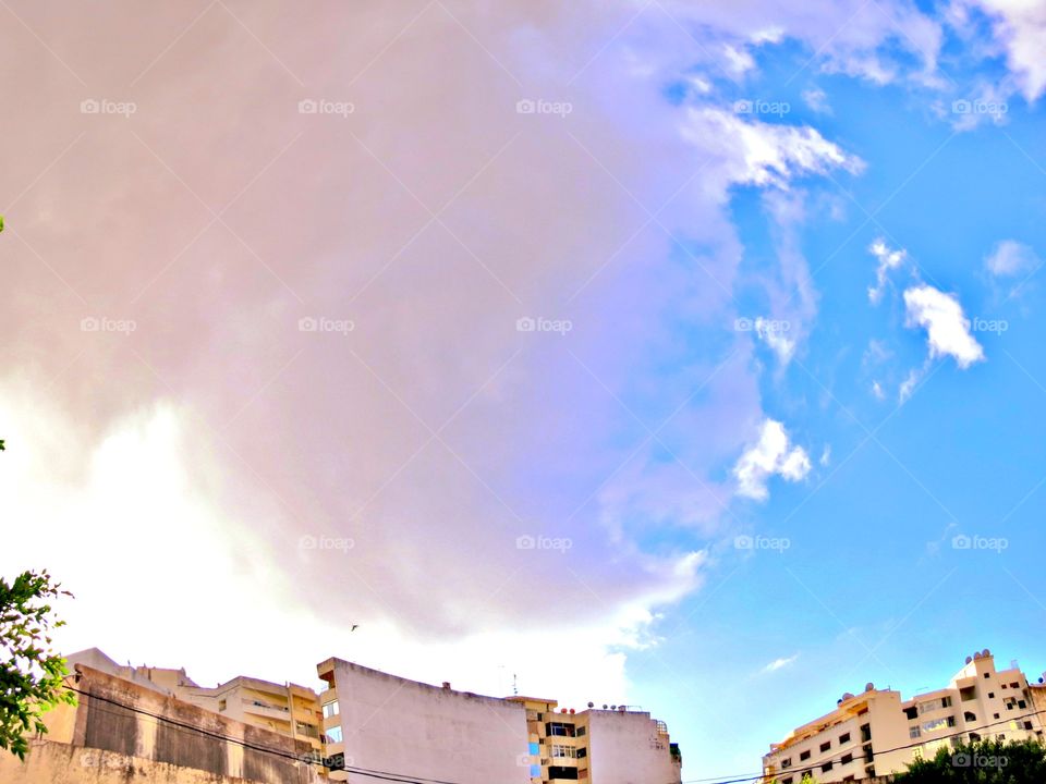 the sky in the city of tangier morroco