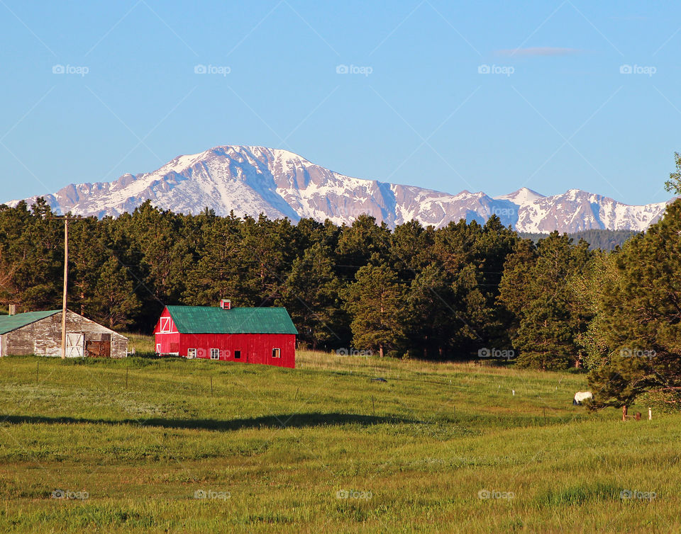 Red Barn in the Colorado Countryside