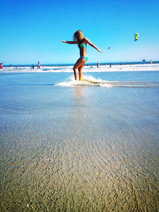 beach ocean sky girl by analia