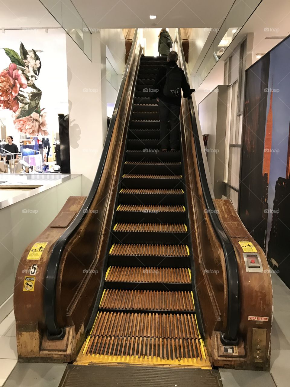 The original brass and wood escalators inside of Macy’s department store, certainly something unique I’ve never seen before!