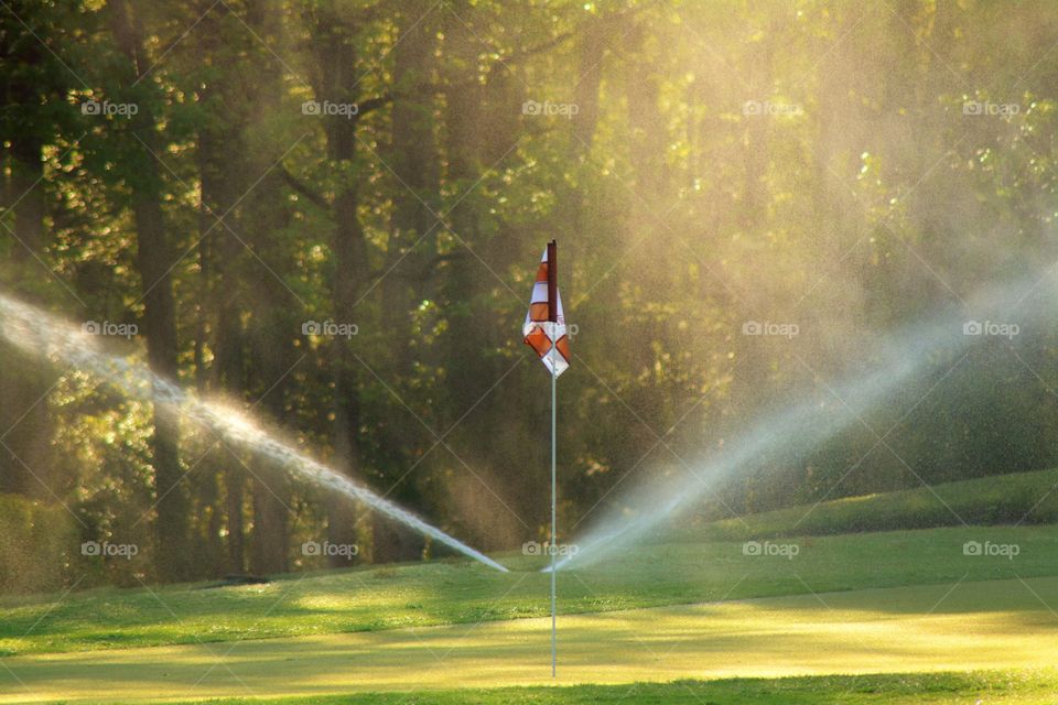 Golf course sprinklers