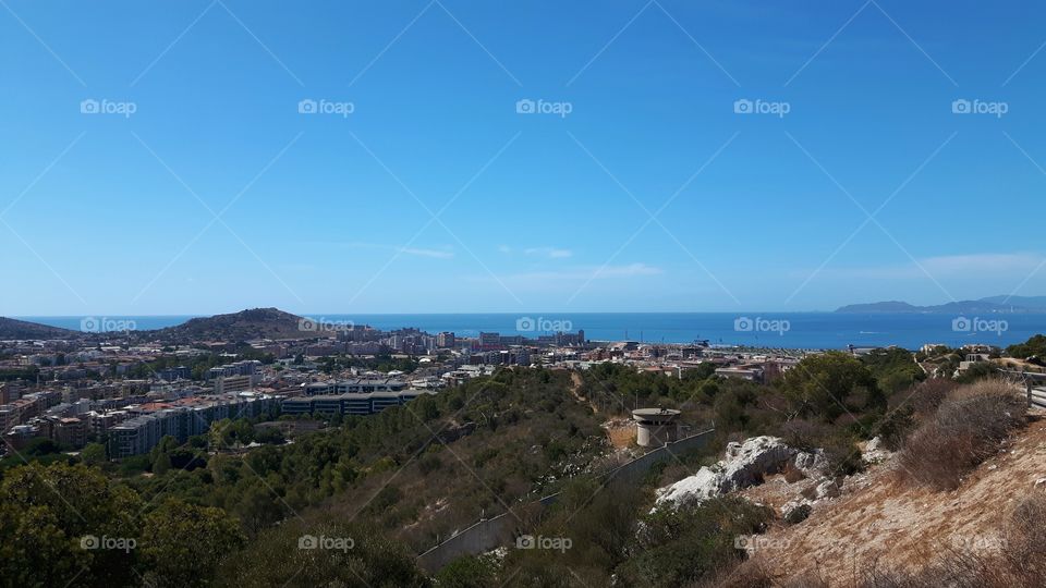 Panoramic view of Cagliari, Italy