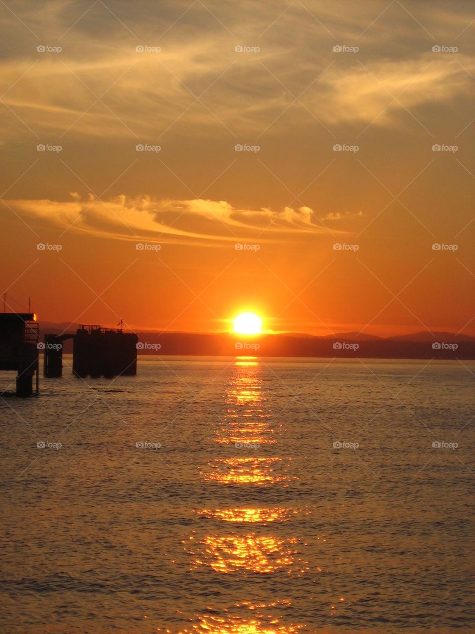Colorful sunset at the pier
