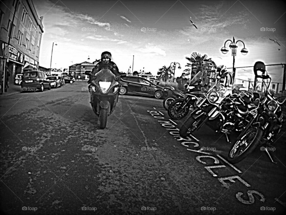 Motorcycles at Barry Island south Wales