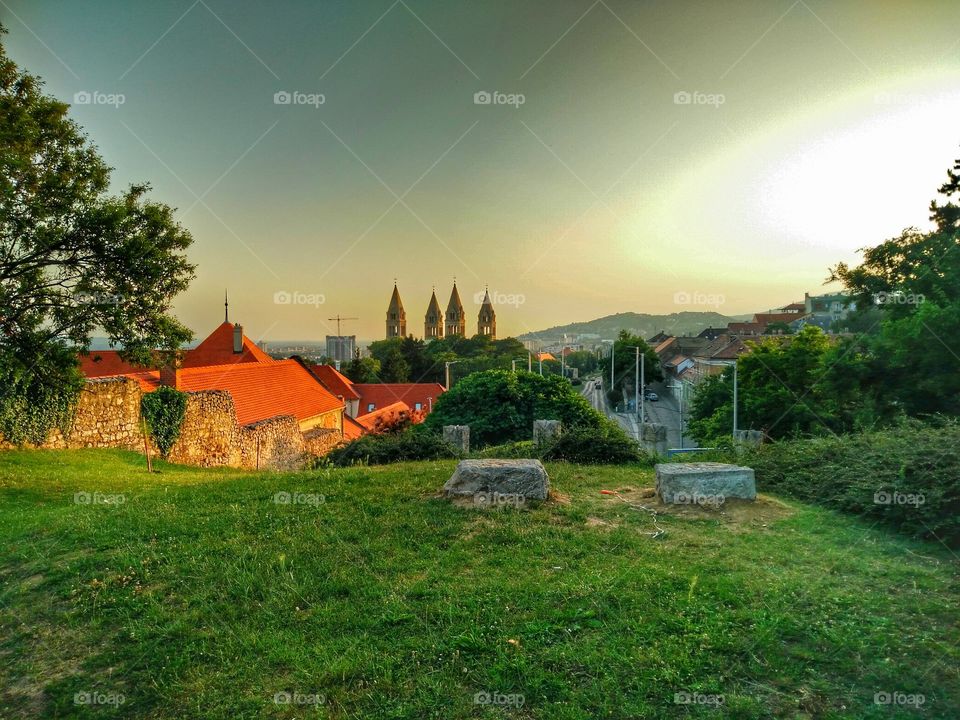 city during sunset