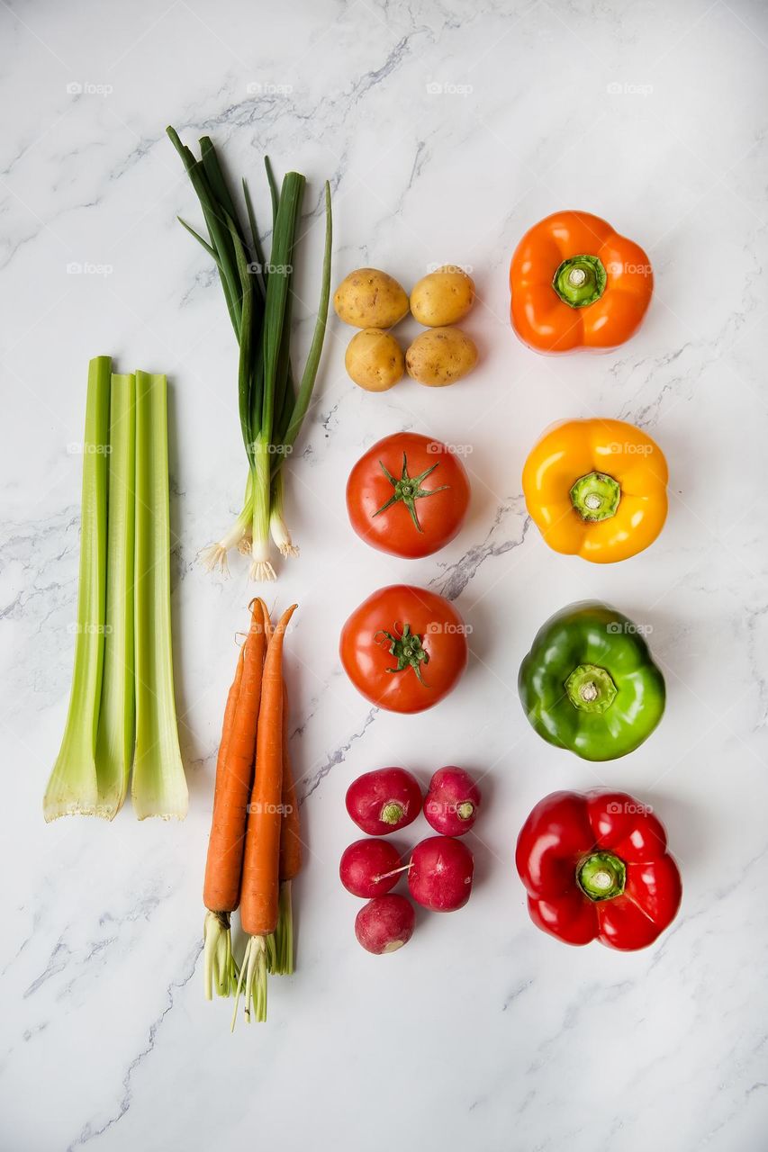Fresh Vegetables Flatlay