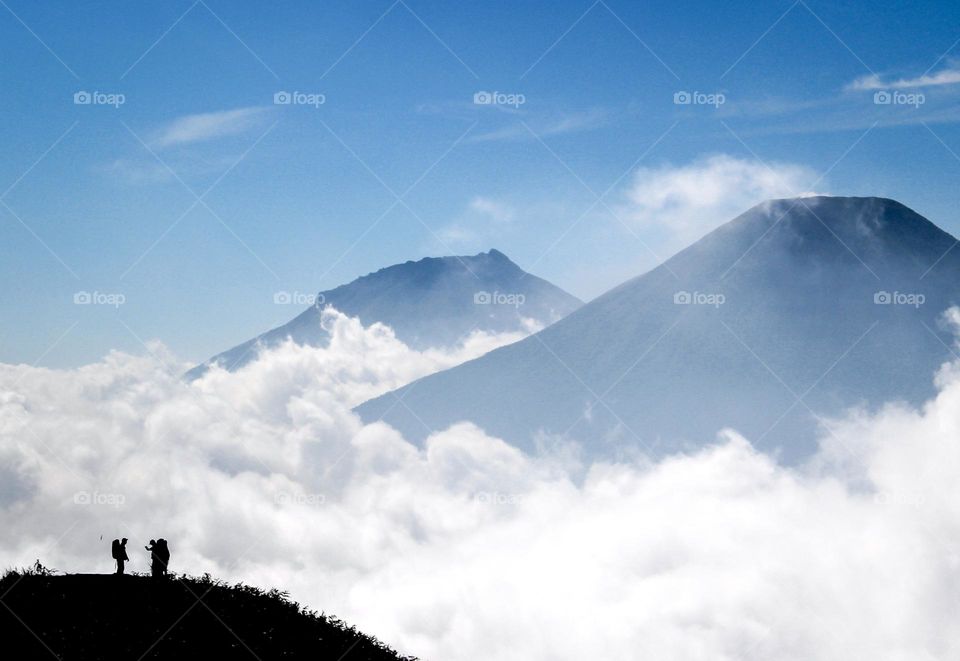 I am very happy when I stand on the top of the mountain and see the clouds under my feet. Like this photo on Mount Prau.