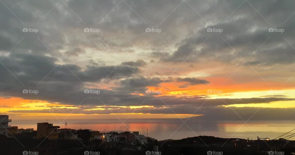 colourful sun and clouds