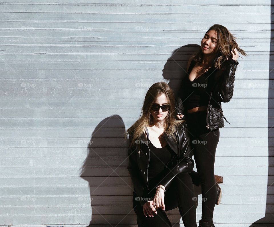 Close-up of two female friends