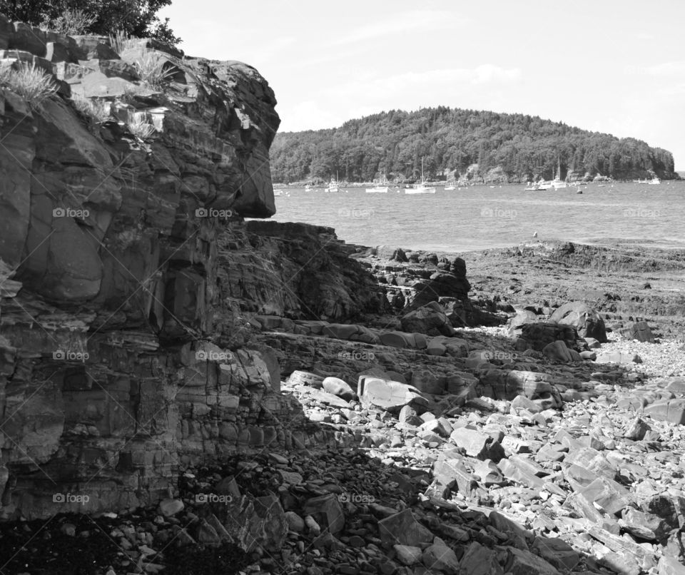 Rough and rugged coastline viewed from the rocky shores of the Atlantic Ocean!