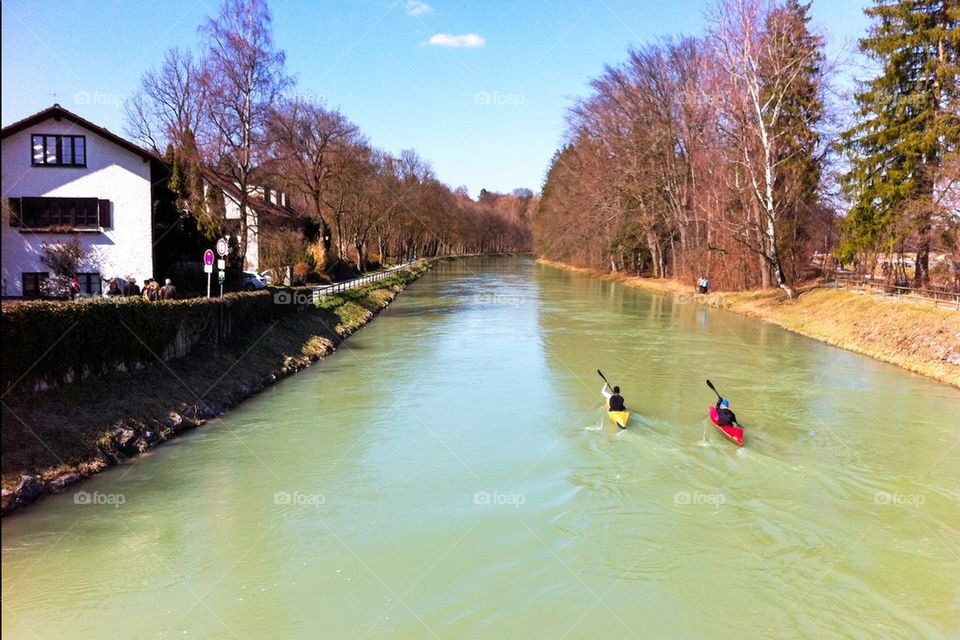 Kayaking the isar river 